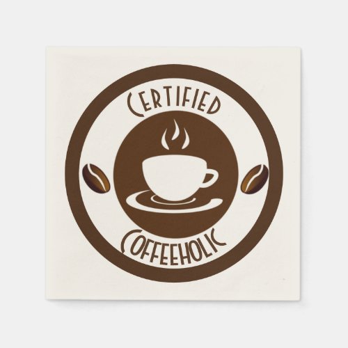 Certified CoffeeHolic Stamp Napkins