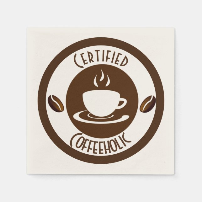 Certified CoffeeHolic Stamp Napkins (Front)