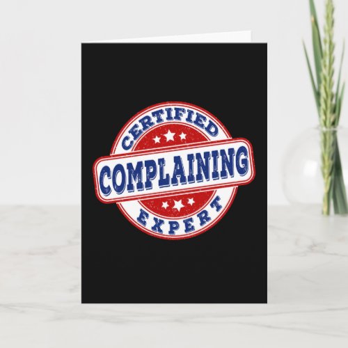 Certified complaining expert seal card