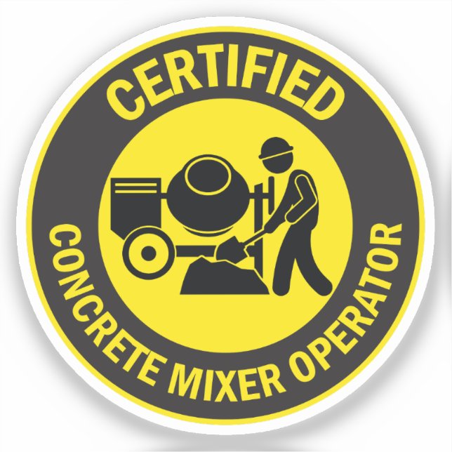 Certified Concrete Mixer Operator Sticker (Front)