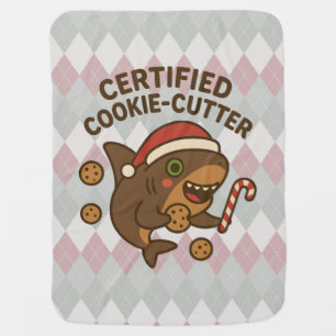 Certified Cookie-Cutter Funny Christmas Shark Pun Baby Blanket