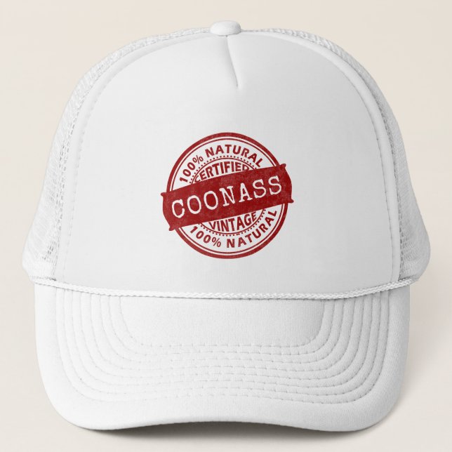Certified, Coonass, Louisiana, Cajun, Creole, Gift Trucker Hat (Front)