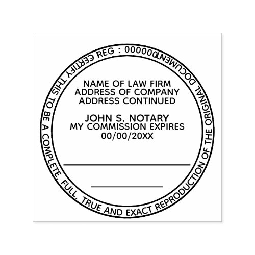 Certified copy notary public round black self_inking stamp