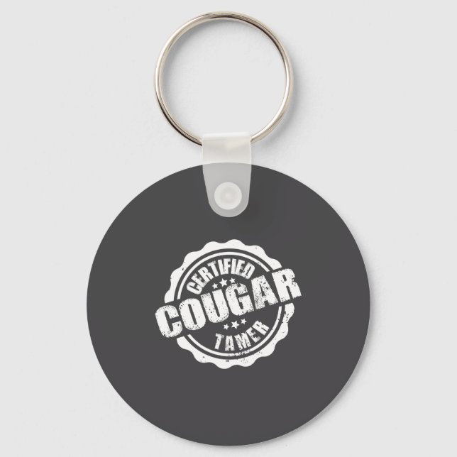 Certified Cougar Tamer Funny Mens Cougar Tamer  Keychain (Front)