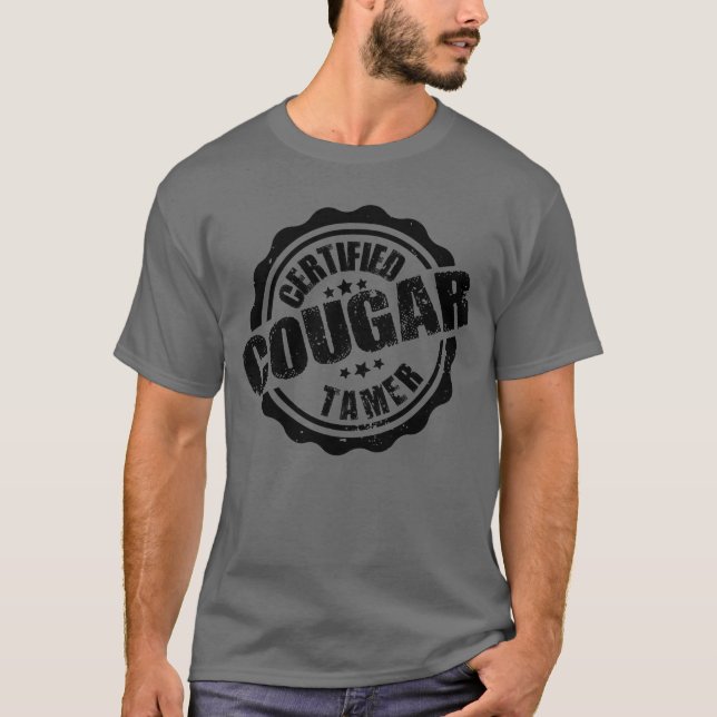 Certified Cougar Tamer Funny Men's Cougar Tamer T-Shirt (Front)