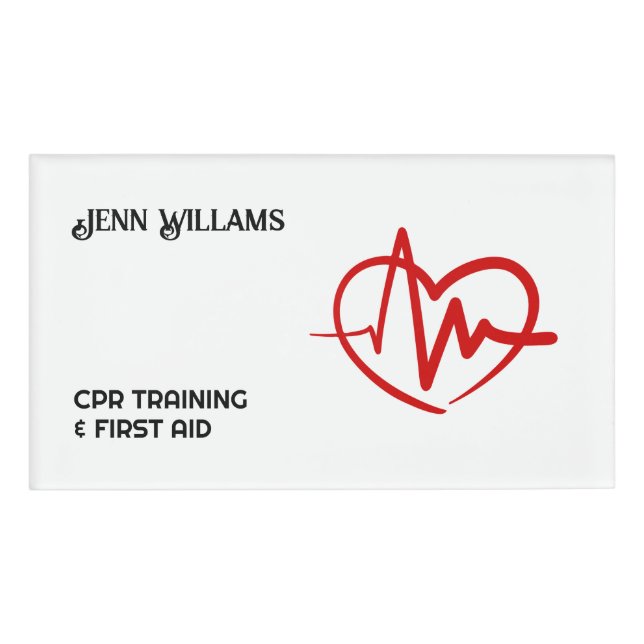 Certified CPR Instructor Custom Logo Name Tag (Front)
