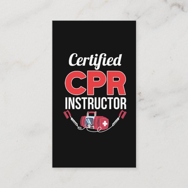 Certified CPR Instructor Funny Medical Worker Business Card (Front)
