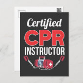 Certified CPR Instructor Funny Medical Worker Postcard (Front/Back)