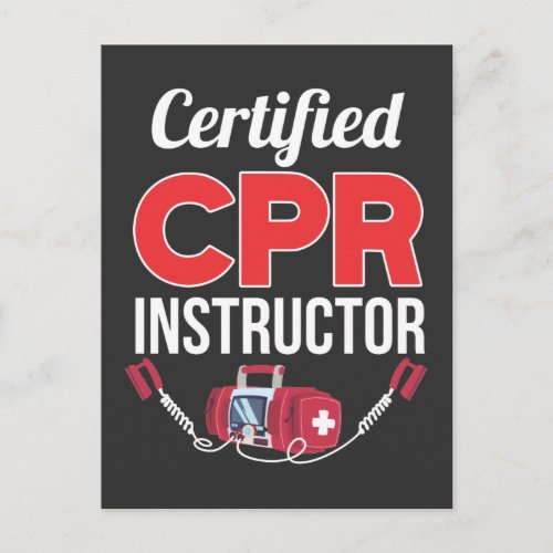 Certified CPR Instructor Funny Medical Worker Postcard