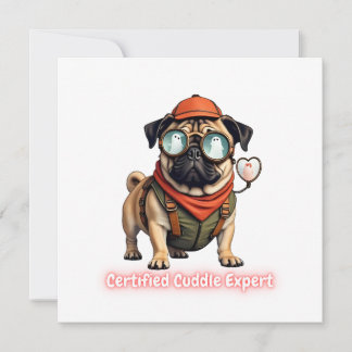 Certified Cuddle Expert Invitation Postcard
