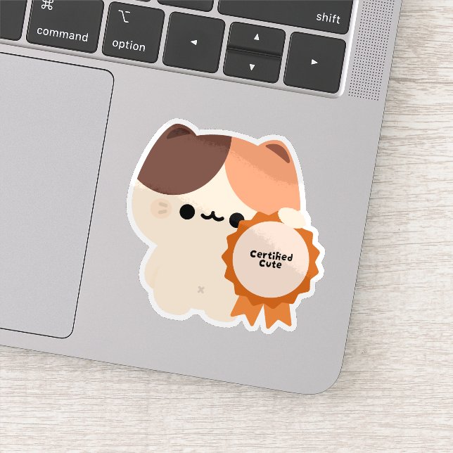 Certified Cute Cat Sticker (Detail)