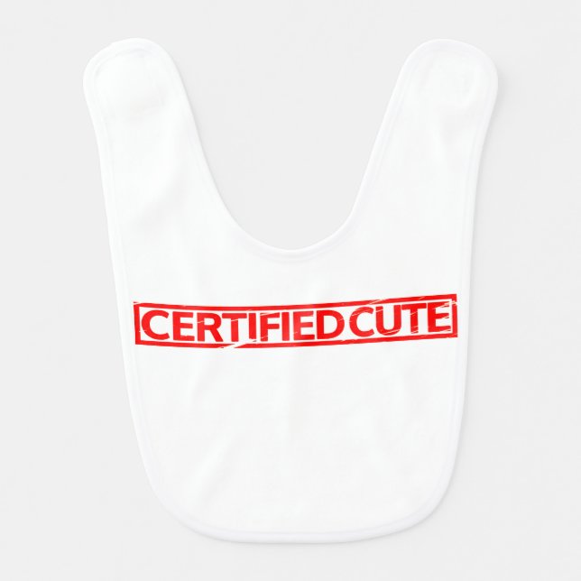 Certified Cute Stamp Baby Bib (Front)