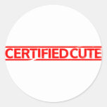 Certified Cute Stamp Classic Round Sticker