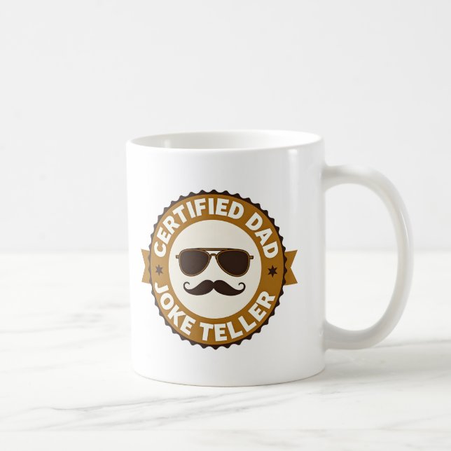 Certified Dad Joke Teller Funny Fathers Day Coffee Mug (Right)