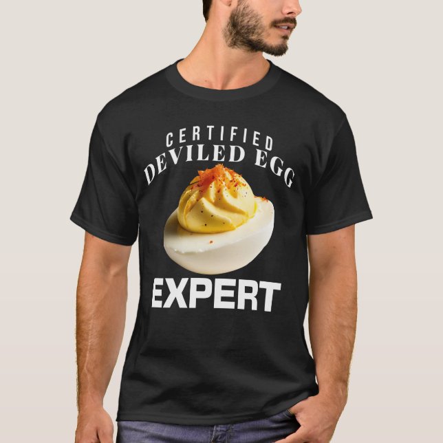 Certified Deviled Egg Expert Funny Thanksgiving T-Shirt (Front)