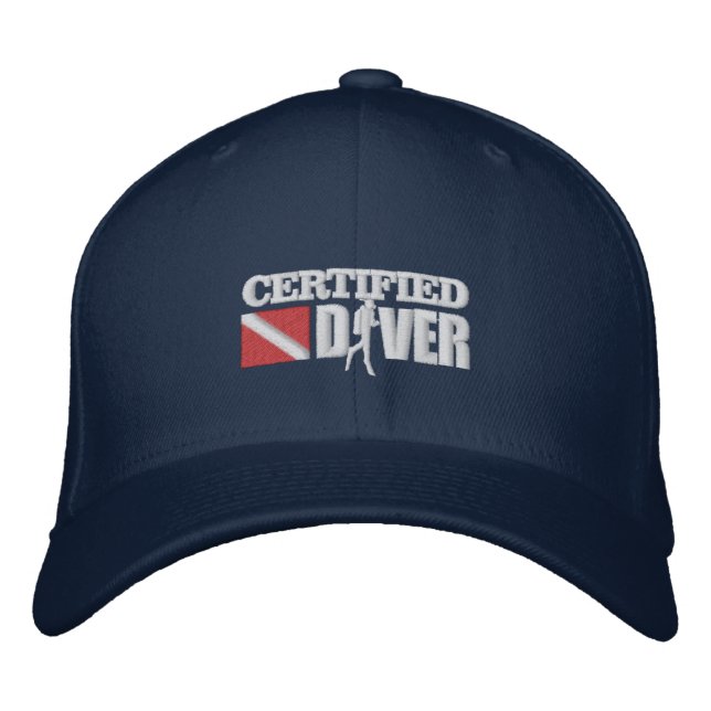 Certified Diver 2 Embroidered Caps (Front)
