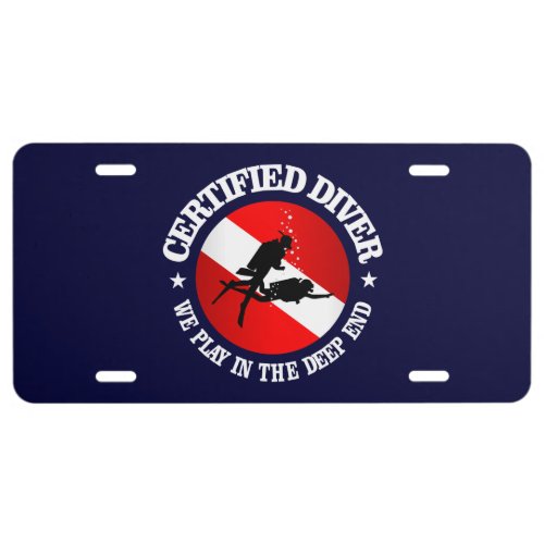 Certified Diver Deep End License Plate