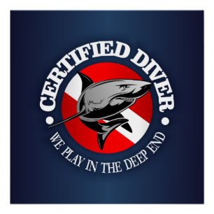 Certified Diver (Shark) Poster