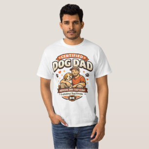 Certified Dog Dad Club Puppy Design T-Shirt