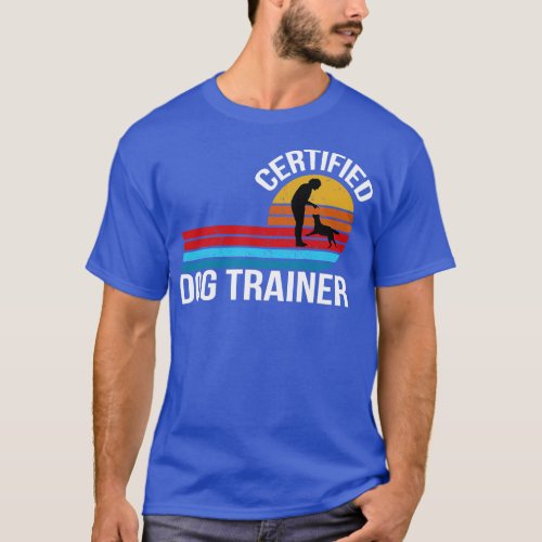 Certified dog trainer retro vintage job title T_Shirt