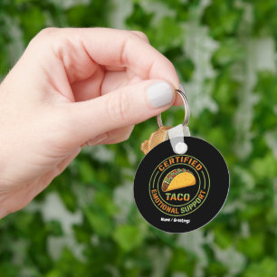 Certified Emotional Support Taco Funny Foodie Keychain