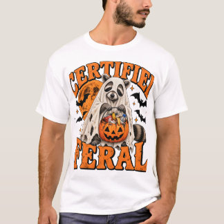 Certified Feral Funny Raccoon Ghost Vintage T-Shirt