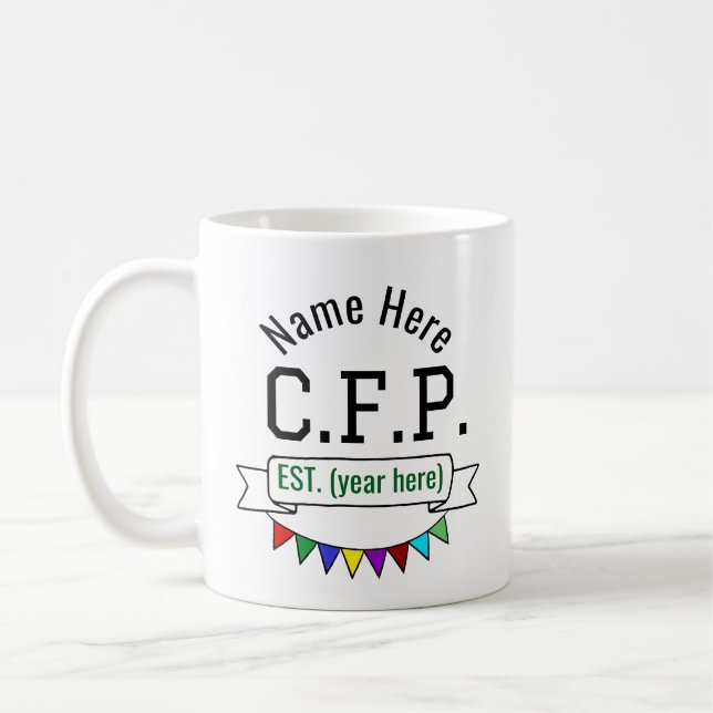 Certified Financial Planner CFP Personalized Coffee Mug (Left)
