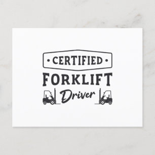 Certified Forklift Driver Forklift Operator Truck Postcard