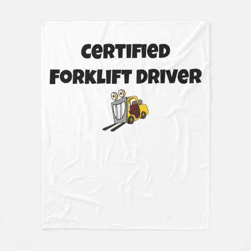 Certified Forklift Driver Funny Fleece Blanket