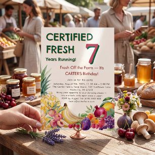 Certified Fresh 7 Years Running Farm Birthday Invitation