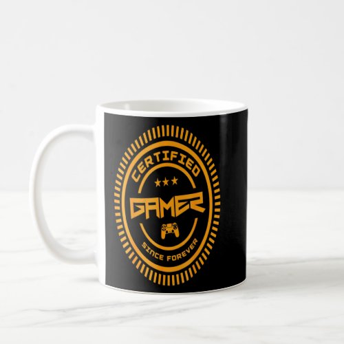 Certified Gamer Retro Funnyvideo Games Gaming  Coffee Mug