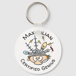Certified Genius Your Name Thinking Cap Cartoon Keychain