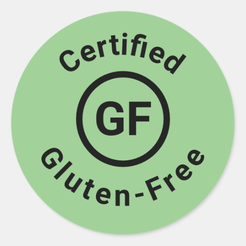 Certified Gluten Free Symbol Green Classic Round Sticker