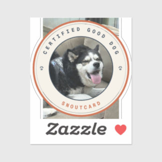 Certified Good Dog Sticker Custom Photo 3 Inch