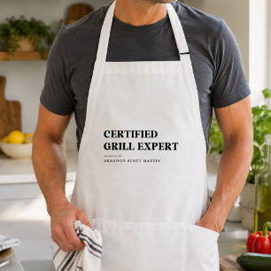 Certified Grill Expert Custom BBQ Chef Grillmaster Adult Apron