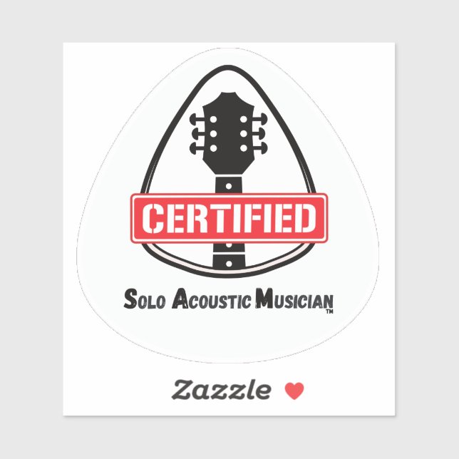 Certified Guitar Pick Headstock Sticker (Sheet)