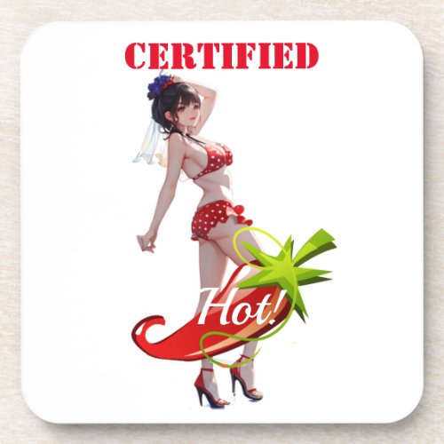 Certified Hot Bikini Pinup Model Thunder_Cove  Beverage Coaster