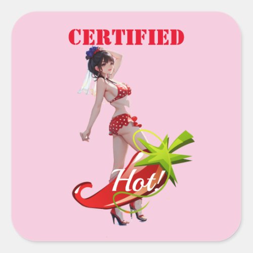 Certified Hot Bikini Pinup Model Thunder_Cove  Square Sticker