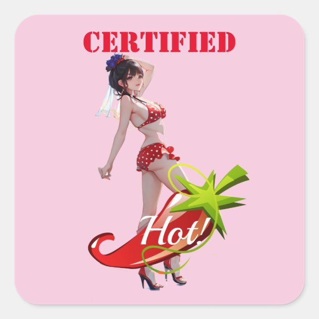 Certified Hot Bikini Pinup Model Thunder_Cove  Square Sticker (Front)