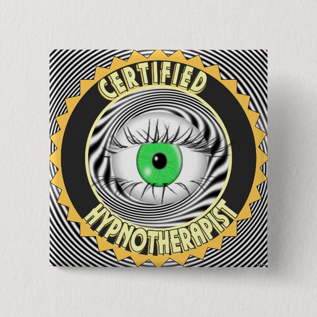 CERTIFIED HYPNOTHERAPIST LOGO PINBACK BUTTON (Front)