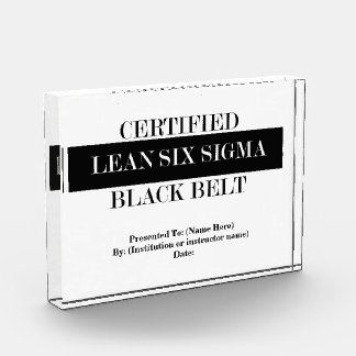 Certified Lean Six Sigma Black Belt Acrylic Award