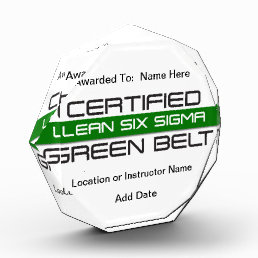 Certified Lean Six Sigma Green Belt Acrylic Award