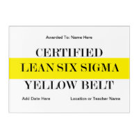 Certified Lean Six Sigma Yellow Belt Award