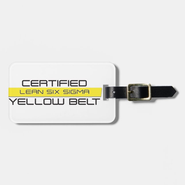 Certified Lean Six Sigma Yellow Belt Luggage Tag (Front Horizontal)