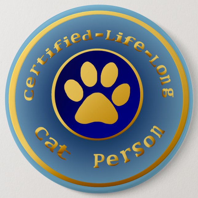 Certified-Life-Long Cat Person Button (Front)