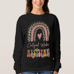 Certified Medical Assistant CMA Groovy Retro Rainb Sweatshirt