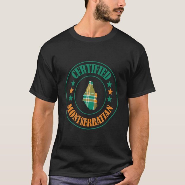 Certified Montserratian Tshirt - Madras Version (Front)