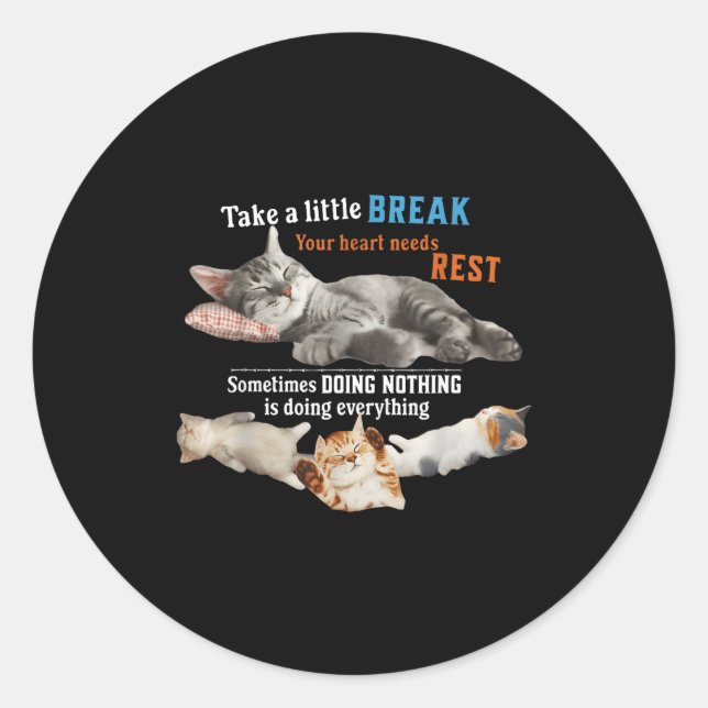 Certified Nap Expert Funny Lazy Cat Meme Cat Moms  Classic Round Sticker (Front)