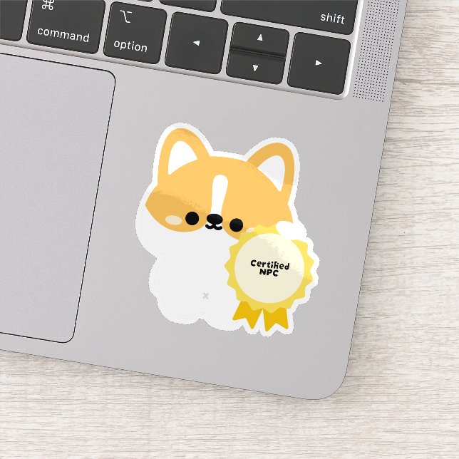 Certified NPC Corgi Sticker (Detail)