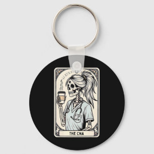 Certified Nurse Istant Tarot Card Skeleton Cna Hal Keychain